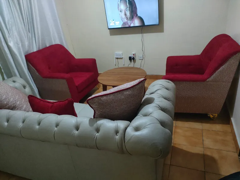 Chesterfield Leather Sofa with Wing Chairs (1)